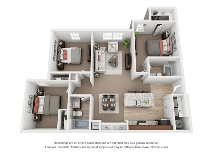 Three Bedroom Floorplan